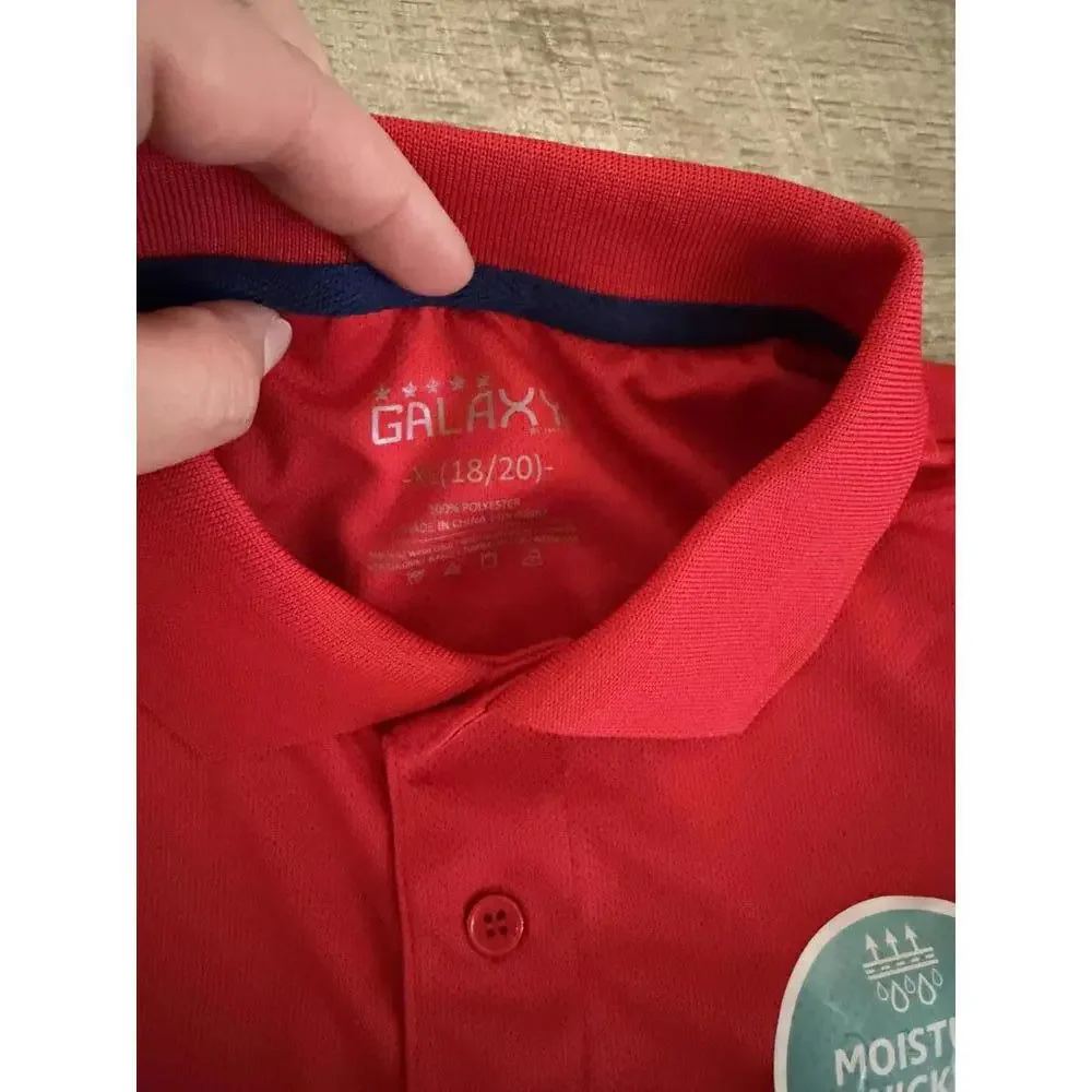 Galaxy by Harvic Youth Boys‎ Red Polo Shirt, Size 18/20